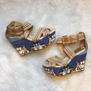 Unique Nine West Cityscape Platforms Wedges